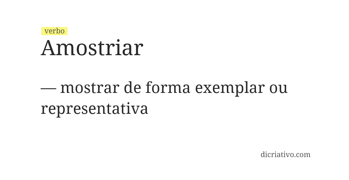 Significado de amostriar