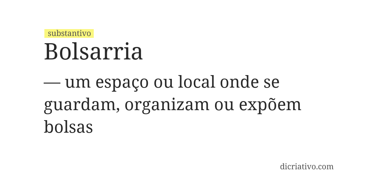 Significado de bolsarria