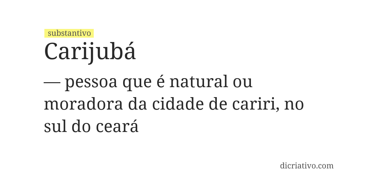 Significado de carijubá