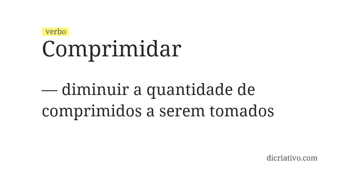 Significado de comprimidar