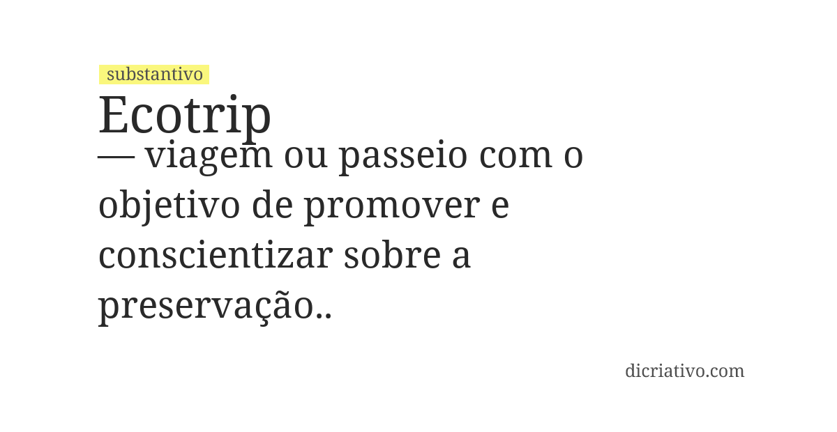 Significado de ecotrip