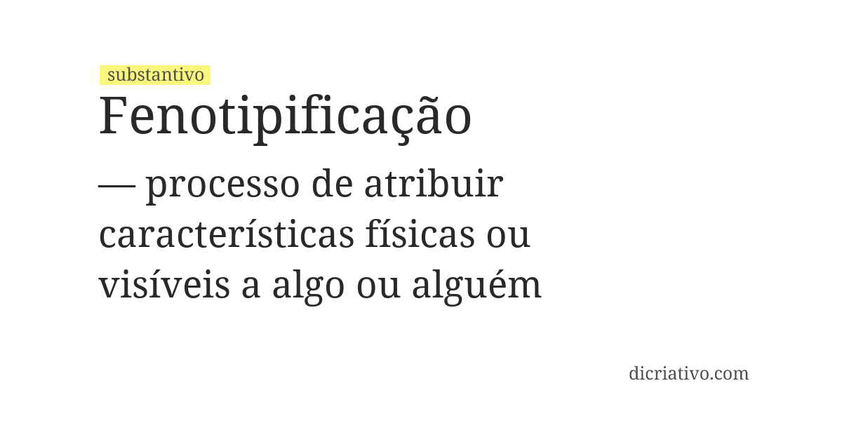 Significado de fenotipificação