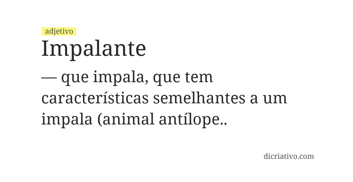 Significado de impalante