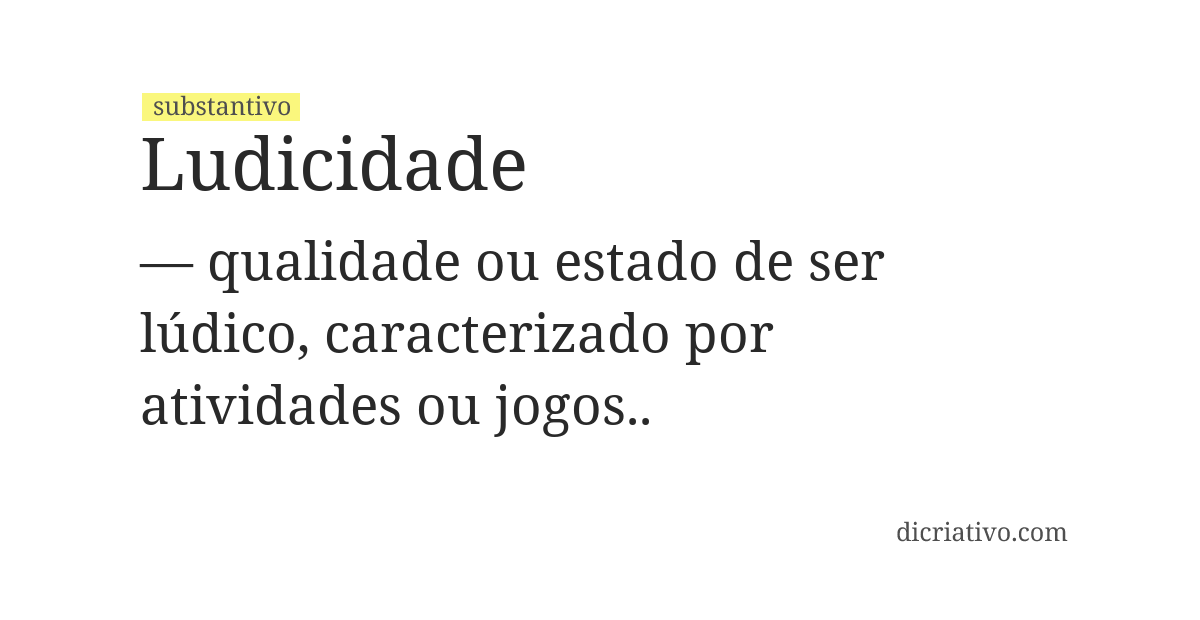 Significado de ludicidade