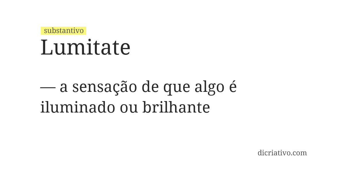 Significado de lumitate
