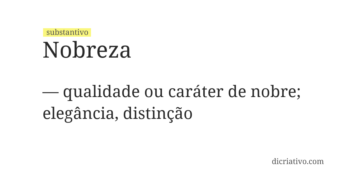 Significado de nobreza