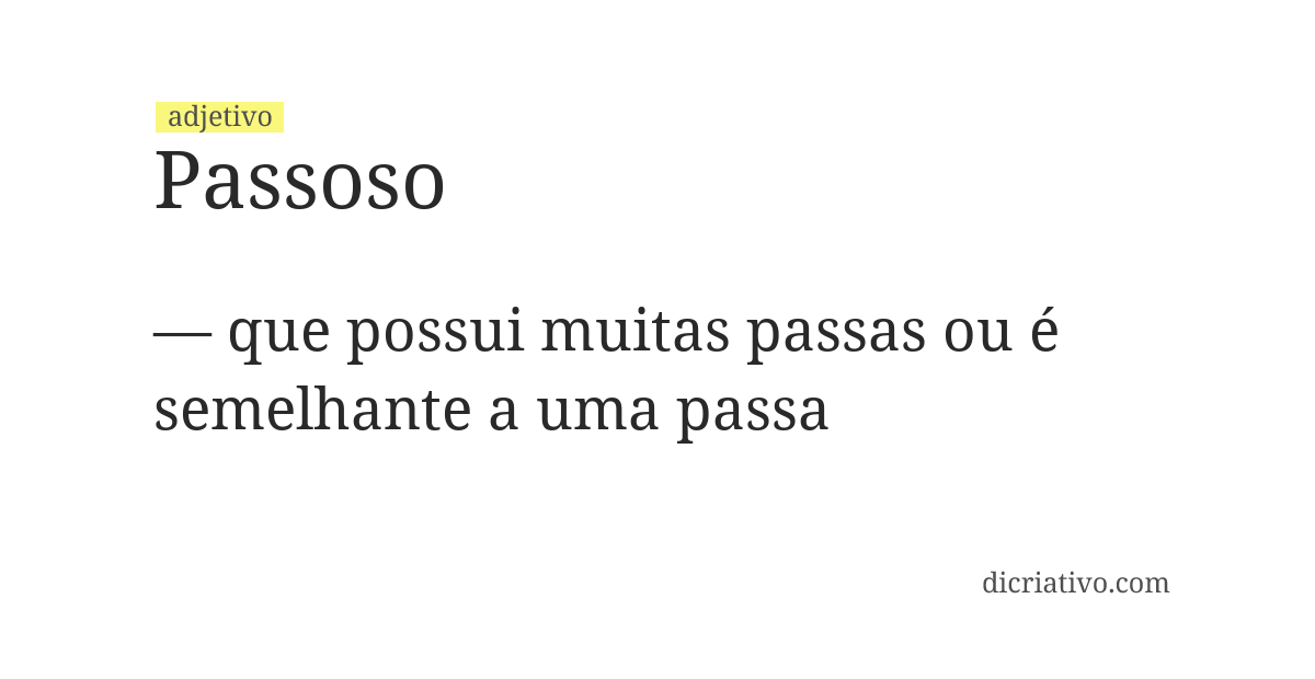 Significado de passoso