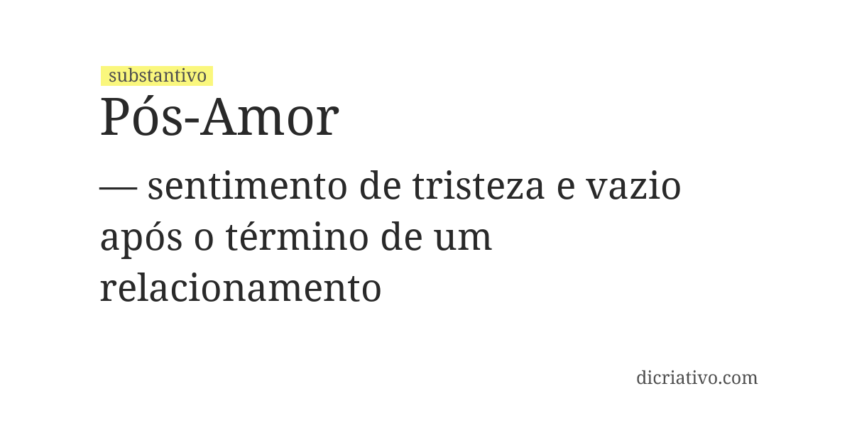 Significado de pós-amor