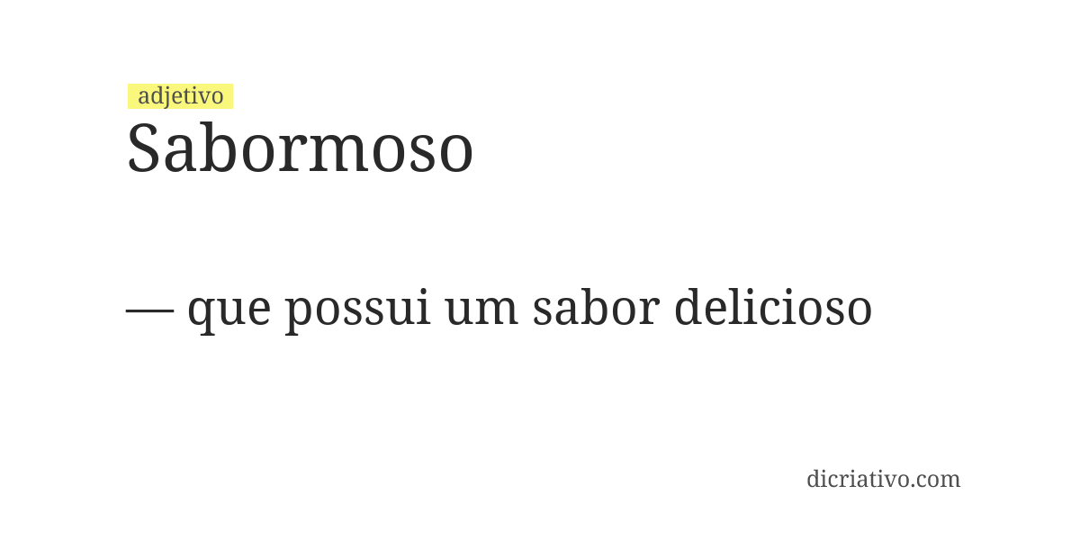 Significado de sabormoso