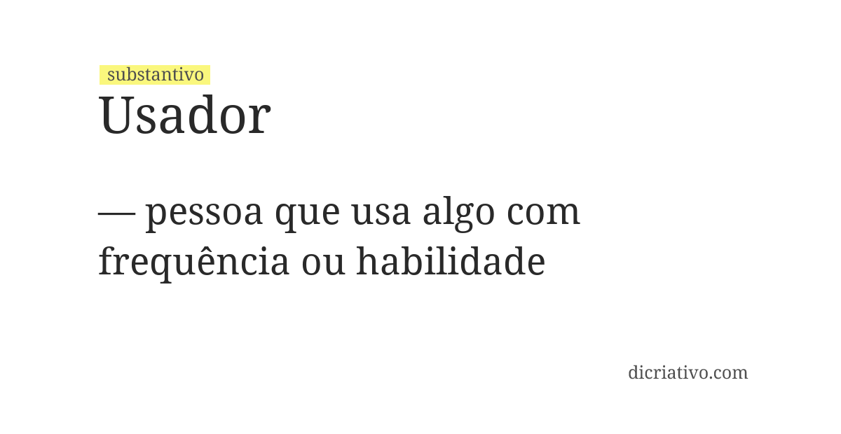 Significado de usador