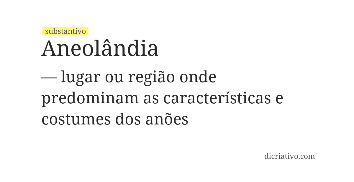Significado de aneolândia