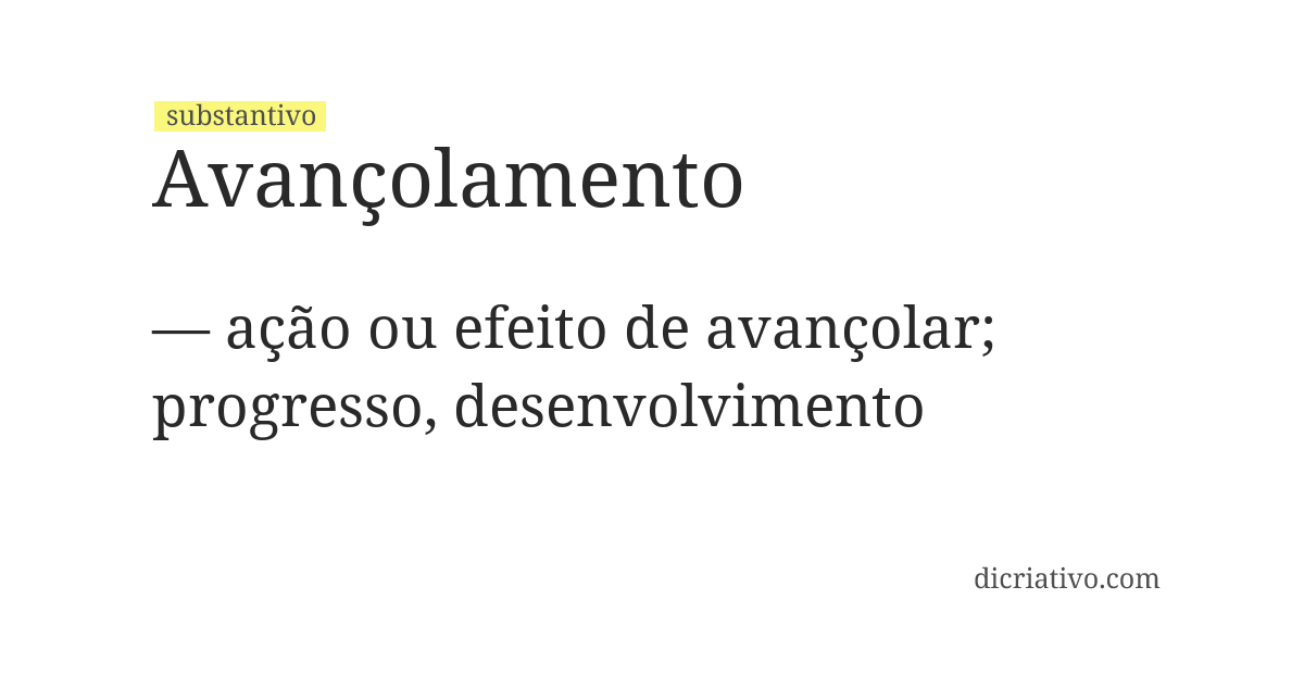 Significado de avançolamento