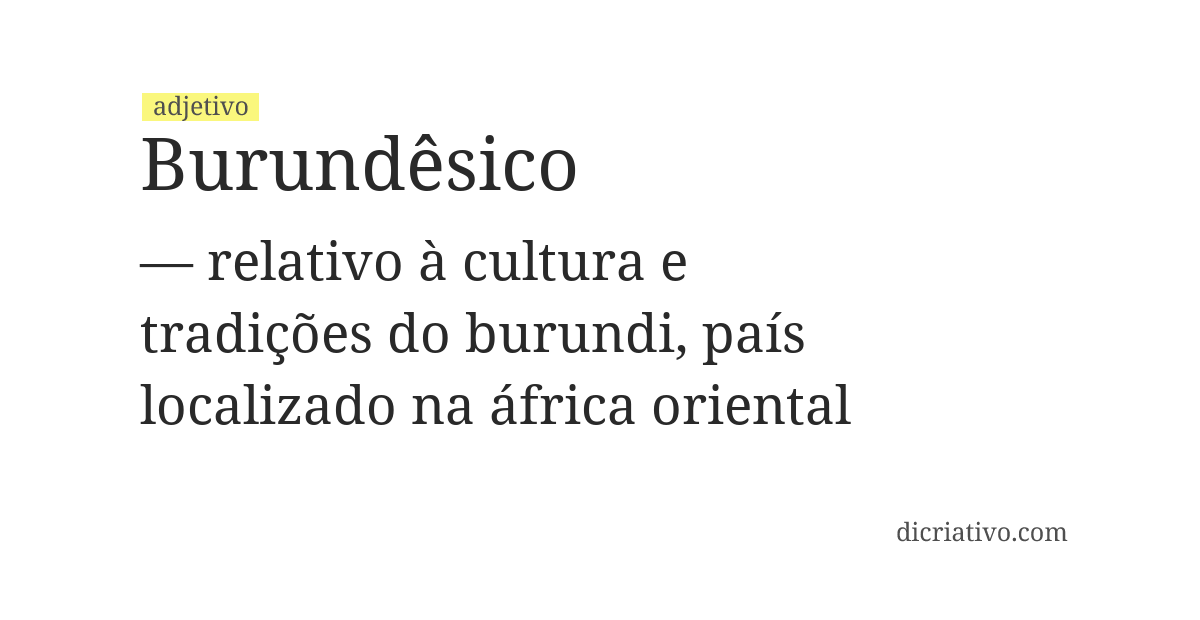 Significado de burundêsico