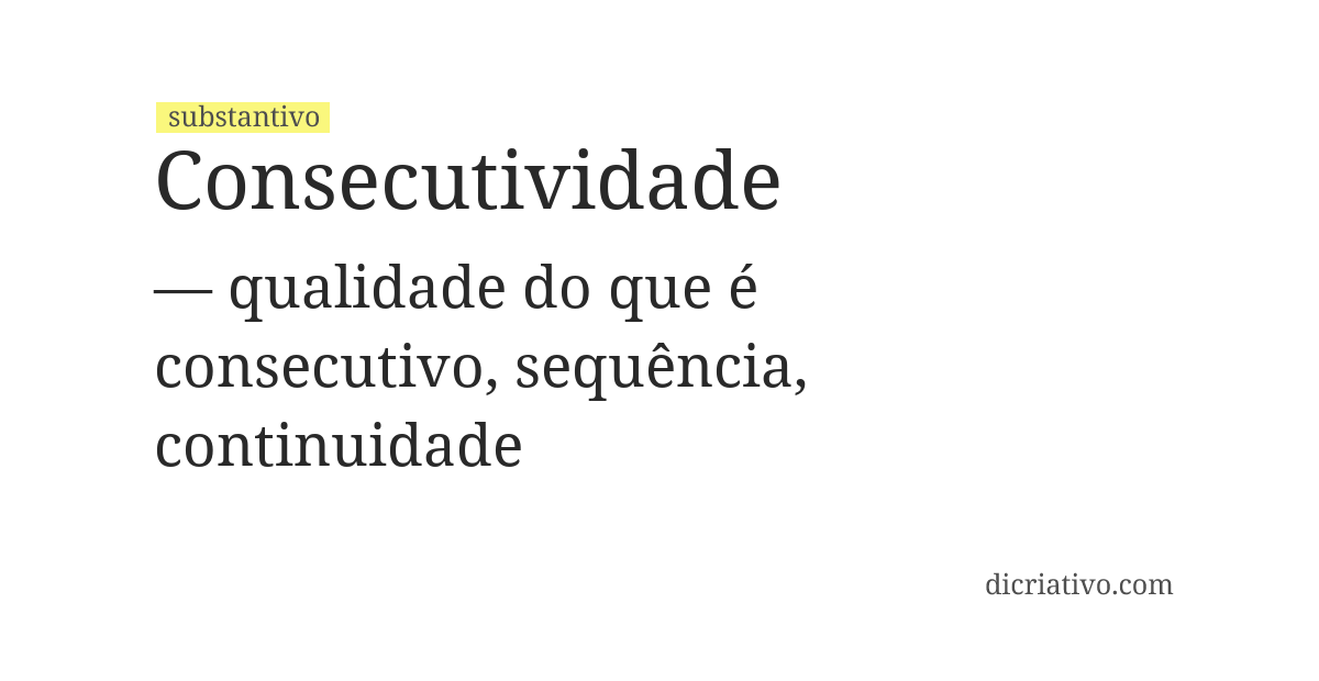 Significado de consecutividade