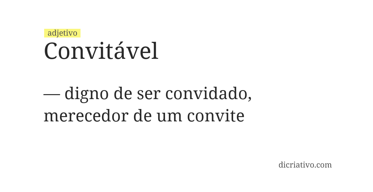 Significado de convitável