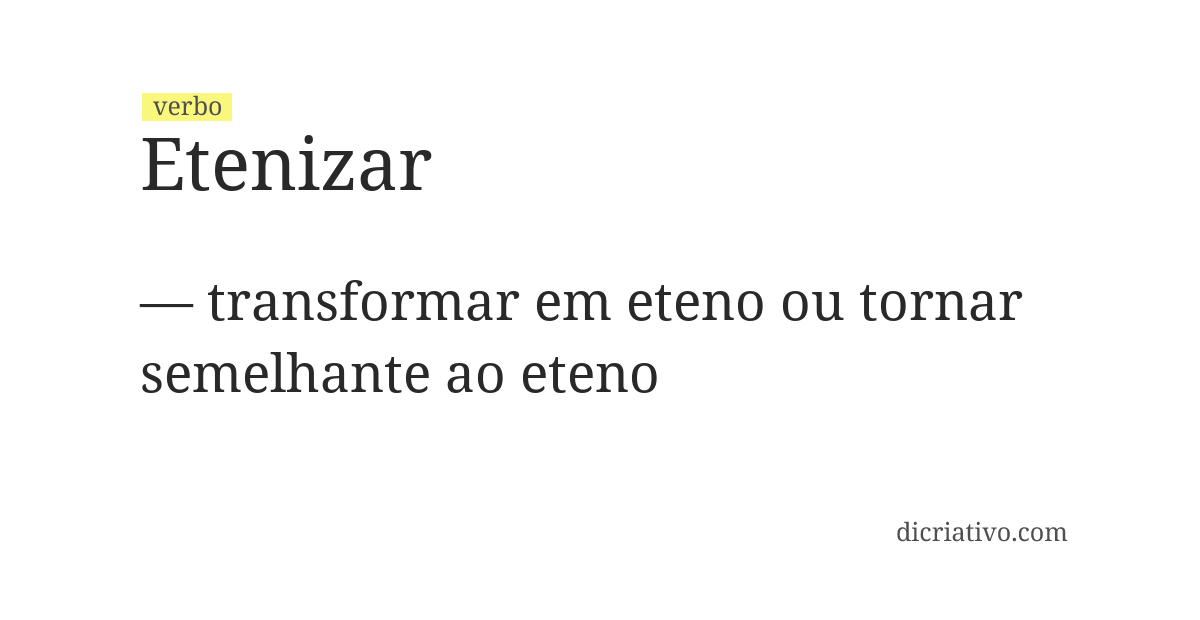 Significado de etenizar