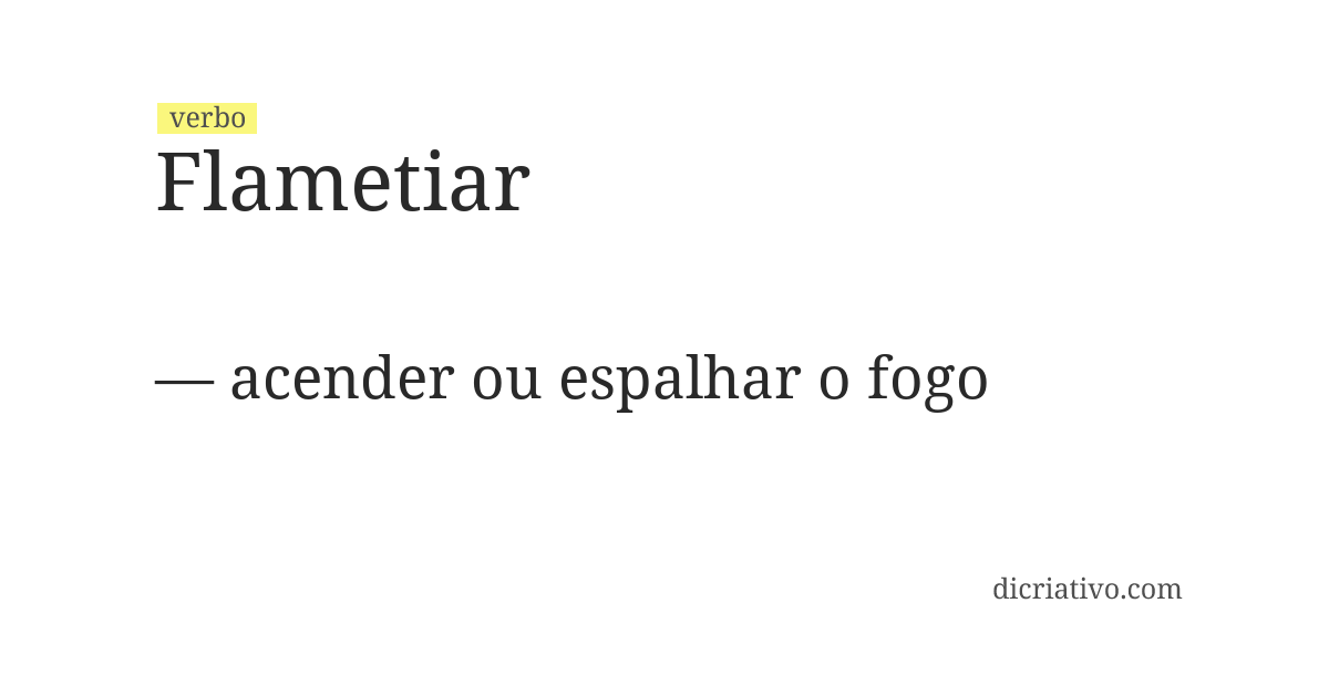 Significado de flametiar