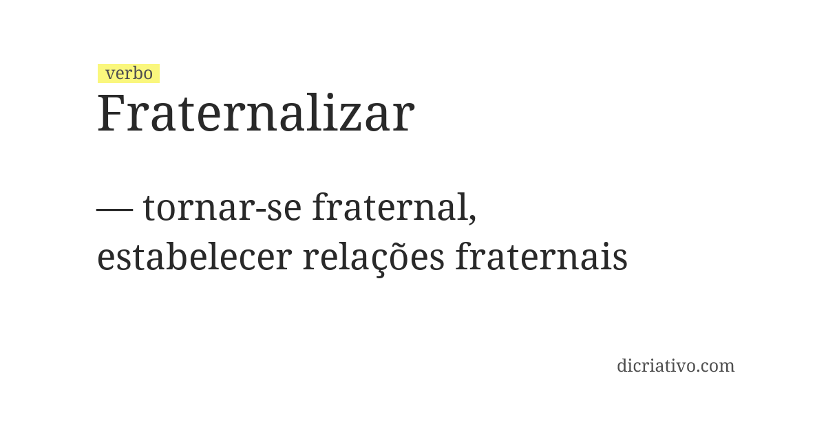 Significado de fraternalizar