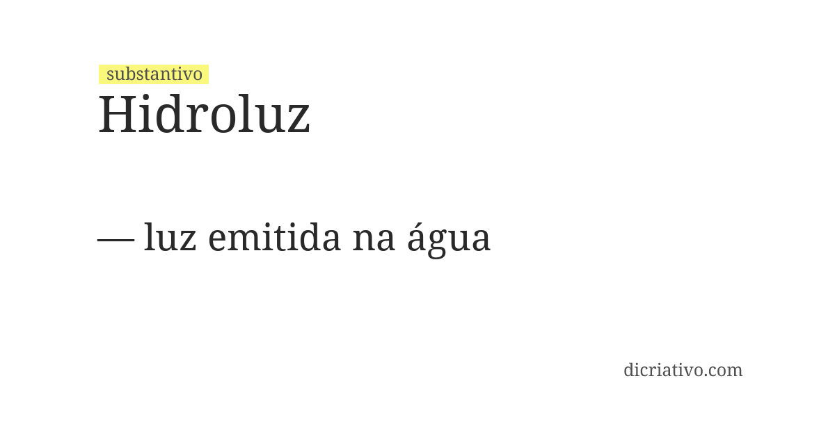 Significado de hidroluz