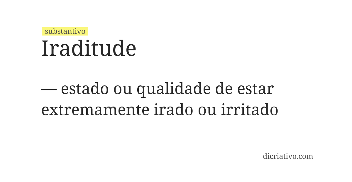 Significado de iraditude