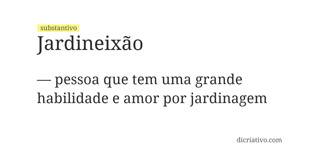 Significado de jardineixão