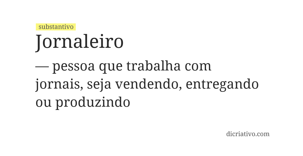 Significado de jornaleiro