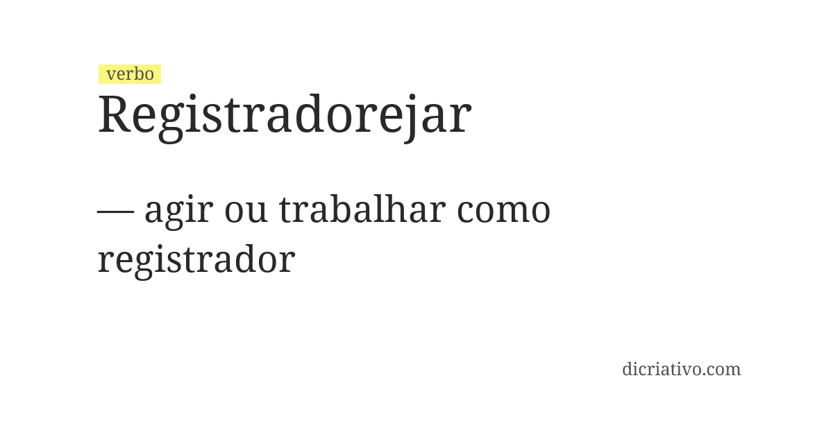 Significado de registradorejar