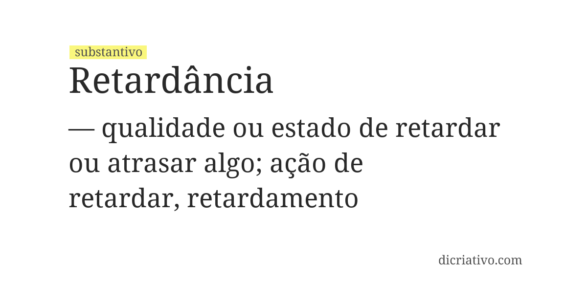 Significado de retardância