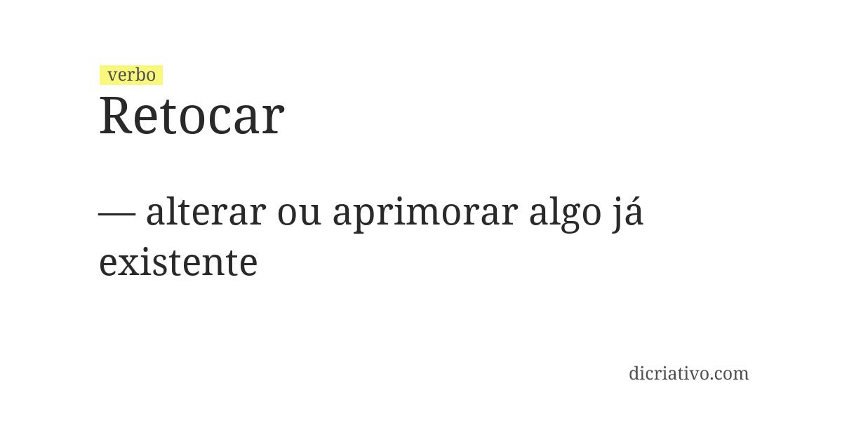 Significado de retocar