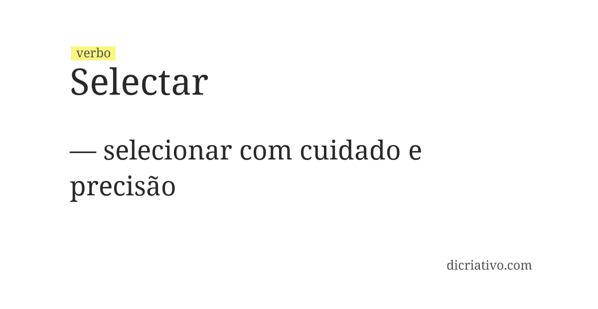 Significado de selectar
