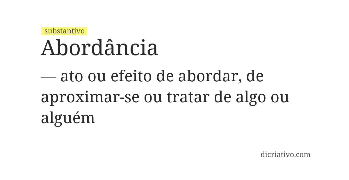 Significado de abordância
