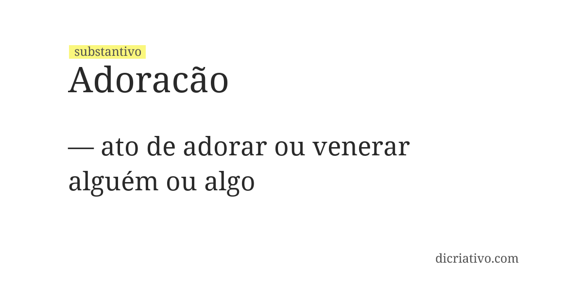 Significado de adoracão