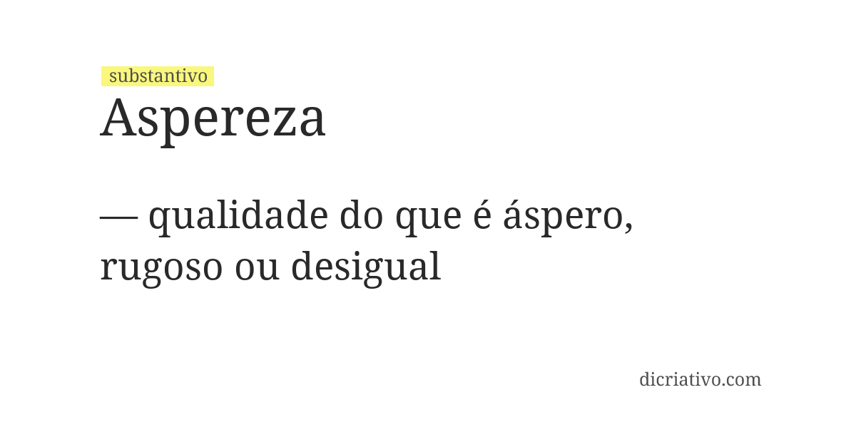 Significado de aspereza