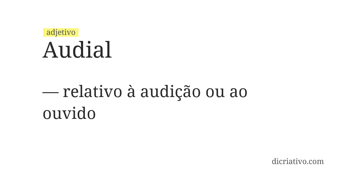 Significado de audial