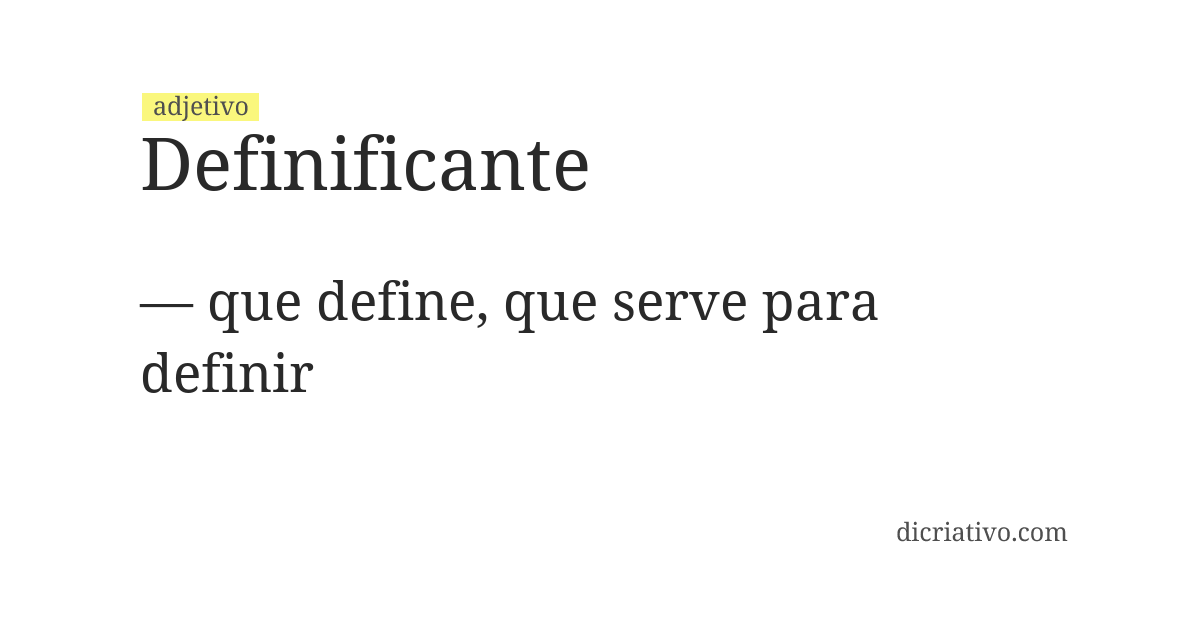 Significado de definificante