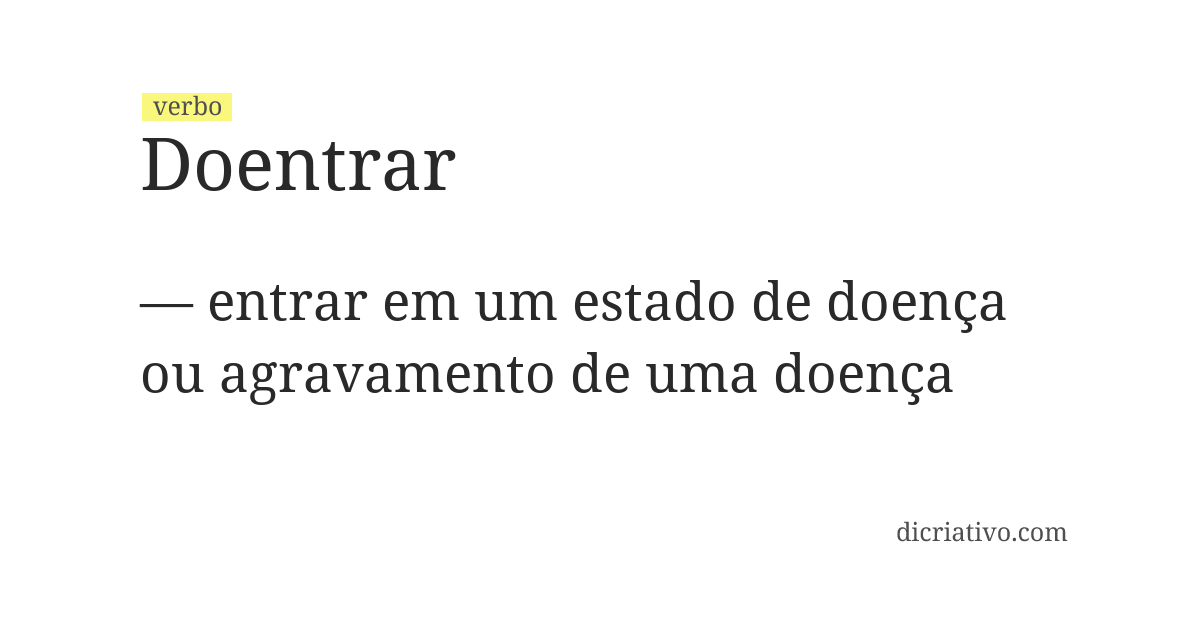 Significado de doentrar