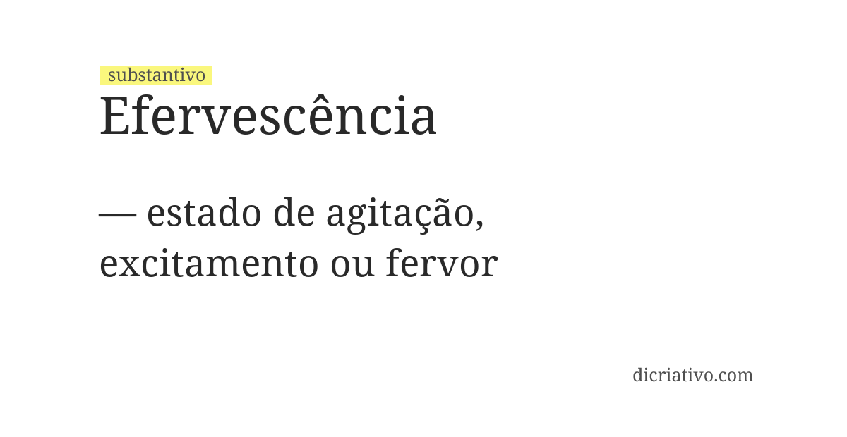 Significado de efervescência