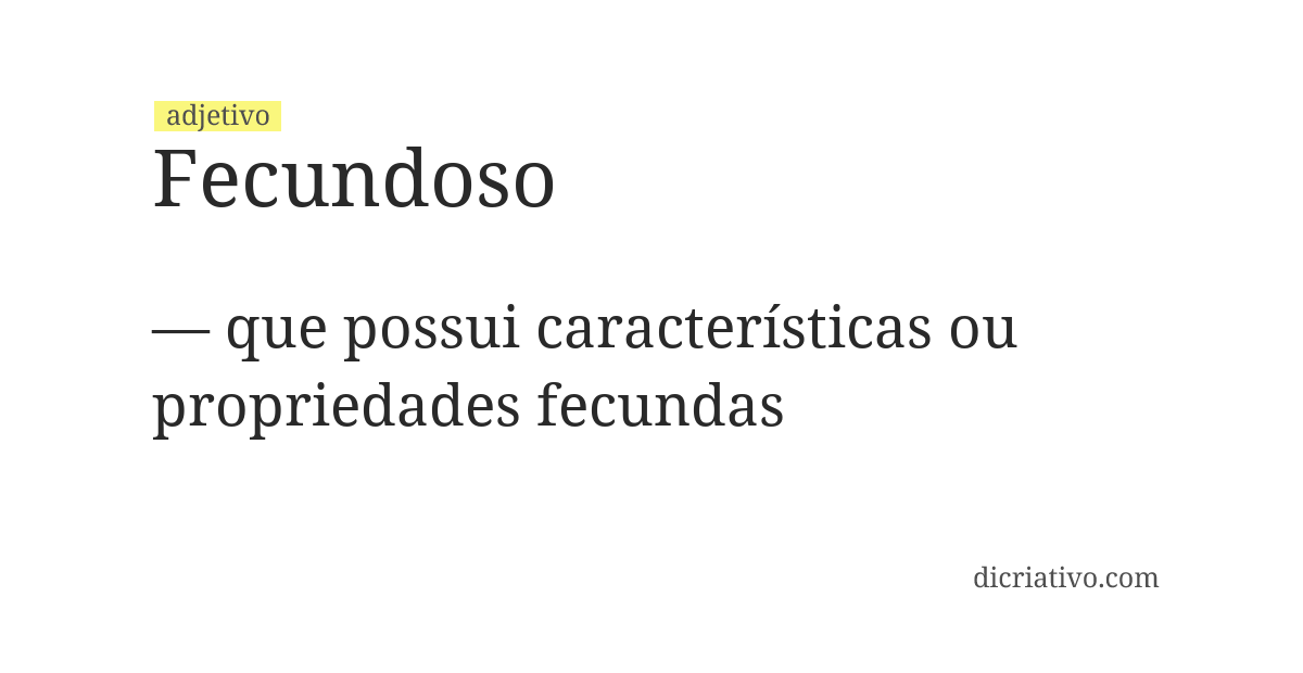 Significado de fecundoso