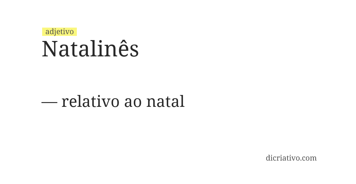 Significado de natalinês