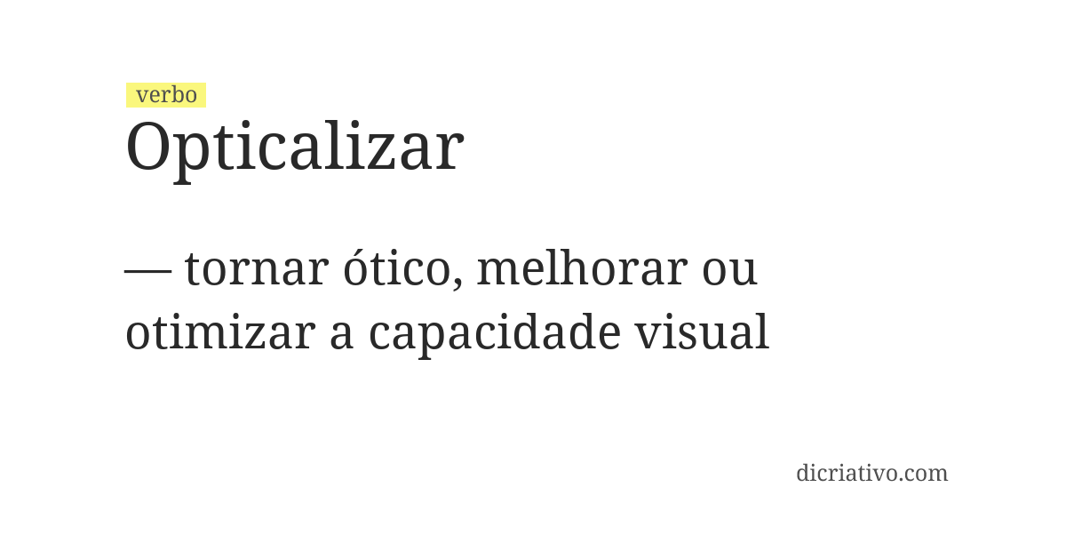 Significado de opticalizar