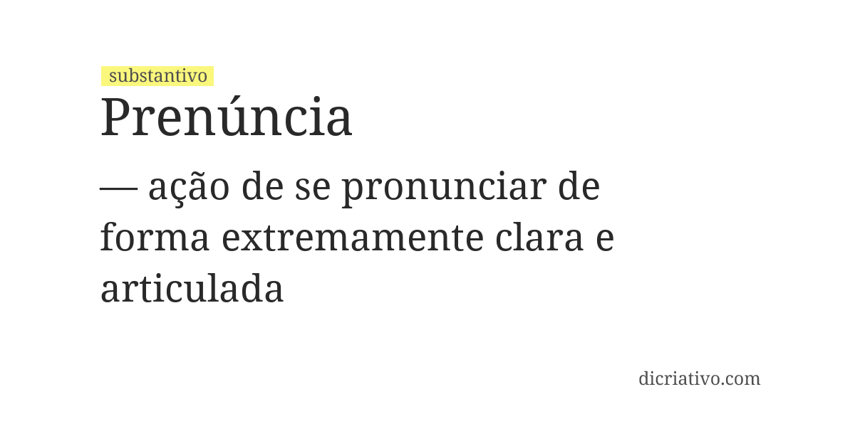 Significado de prenúncia
