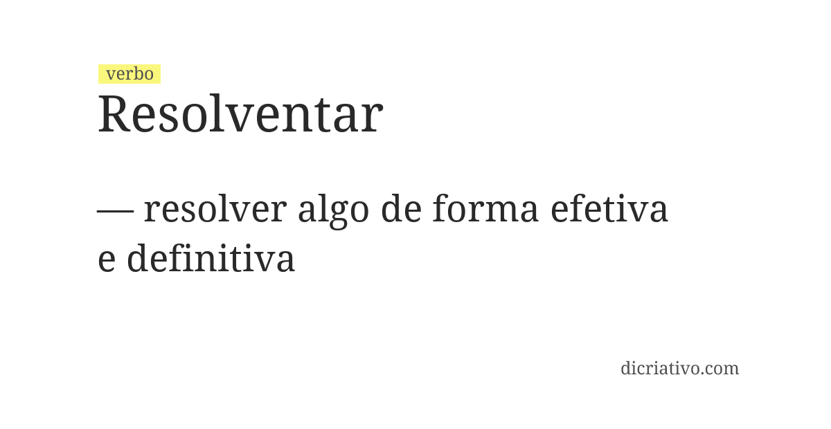 Significado de resolventar