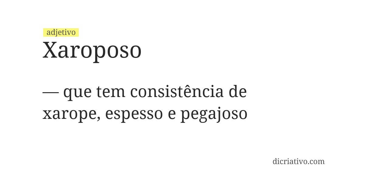 Significado de xaroposo
