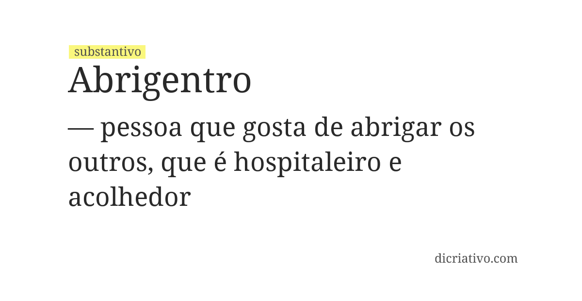 Significado de abrigentro
