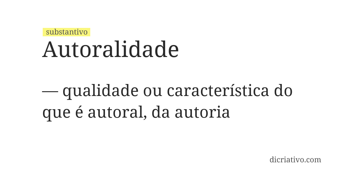 Significado de autoralidade