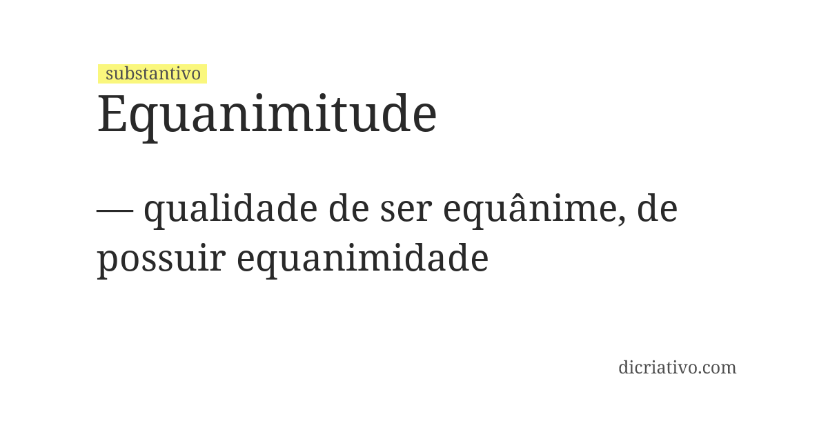 Significado de equanimitude