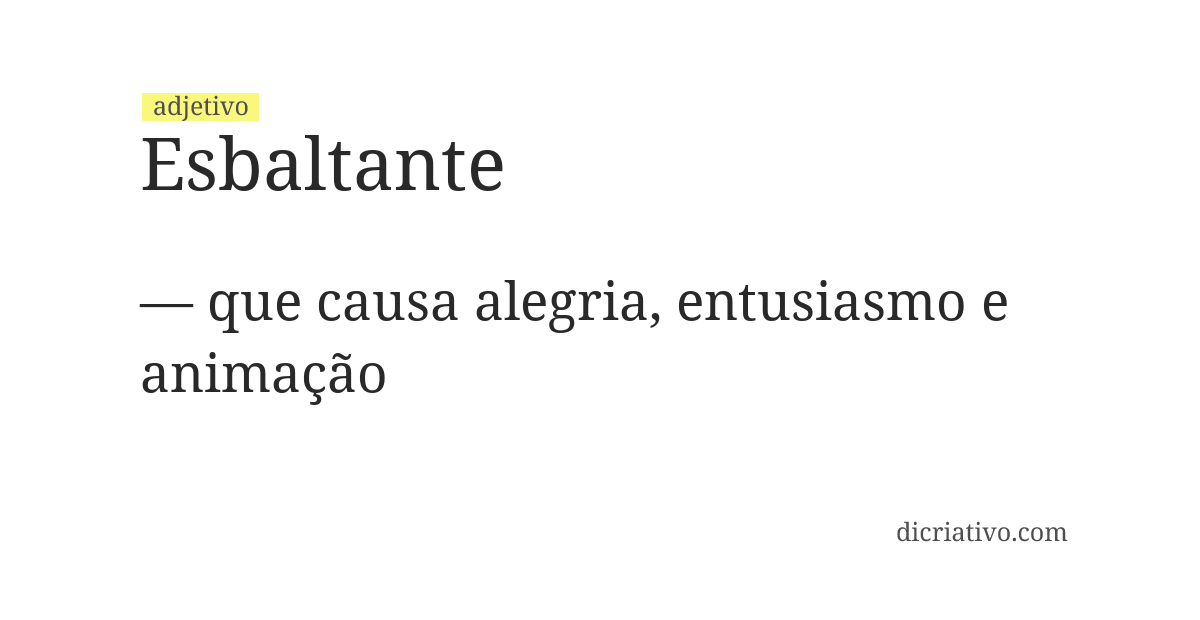 Significado de esbaltante