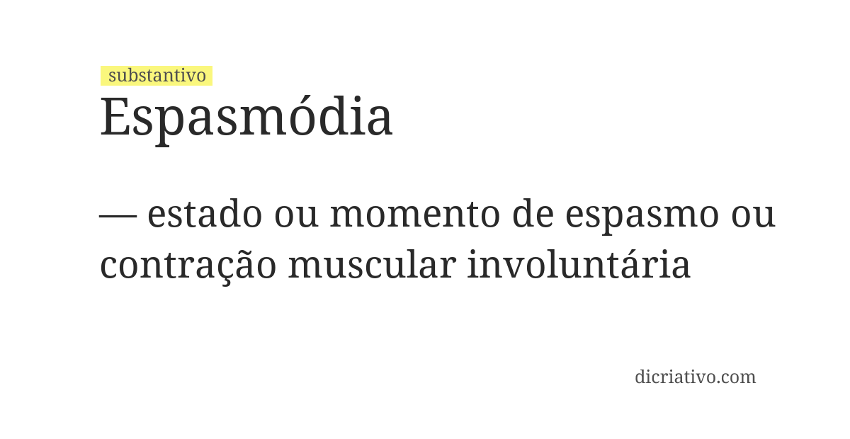 Significado de espasmódia