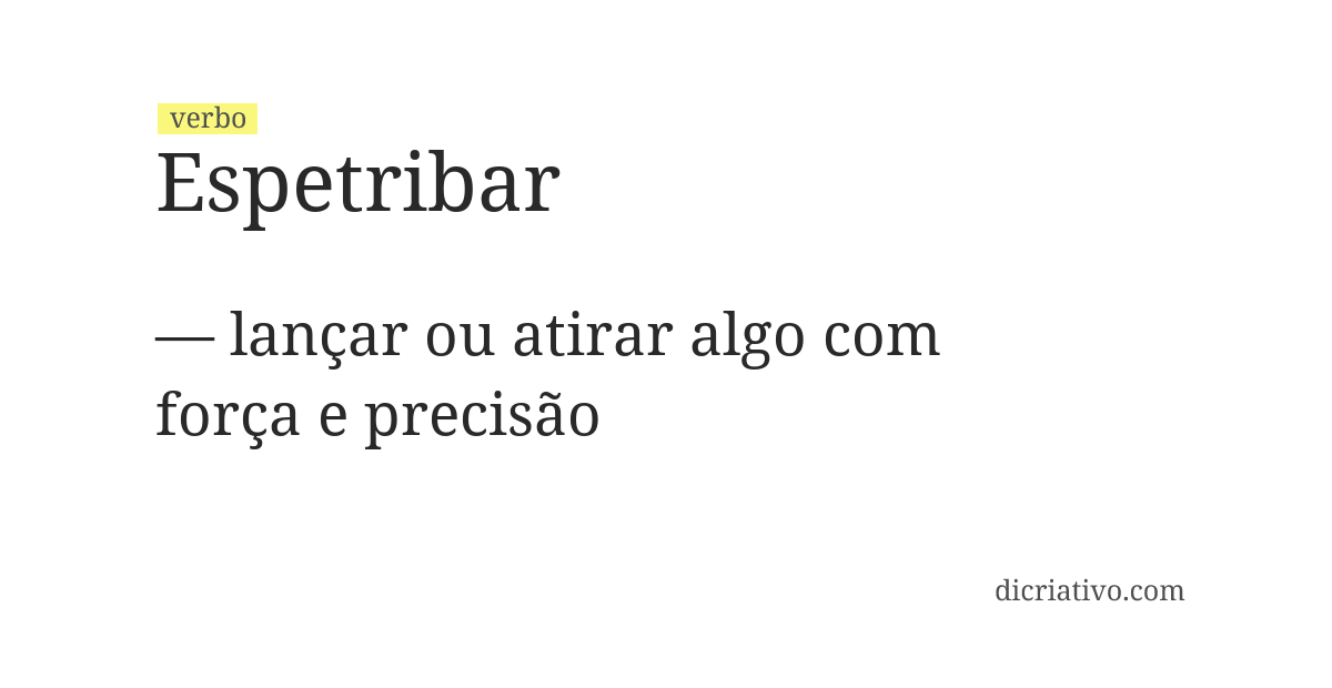 Significado de espetribar