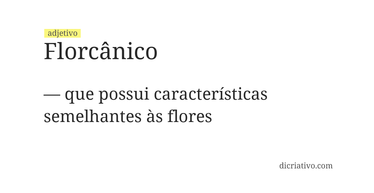 Significado de florcânico
